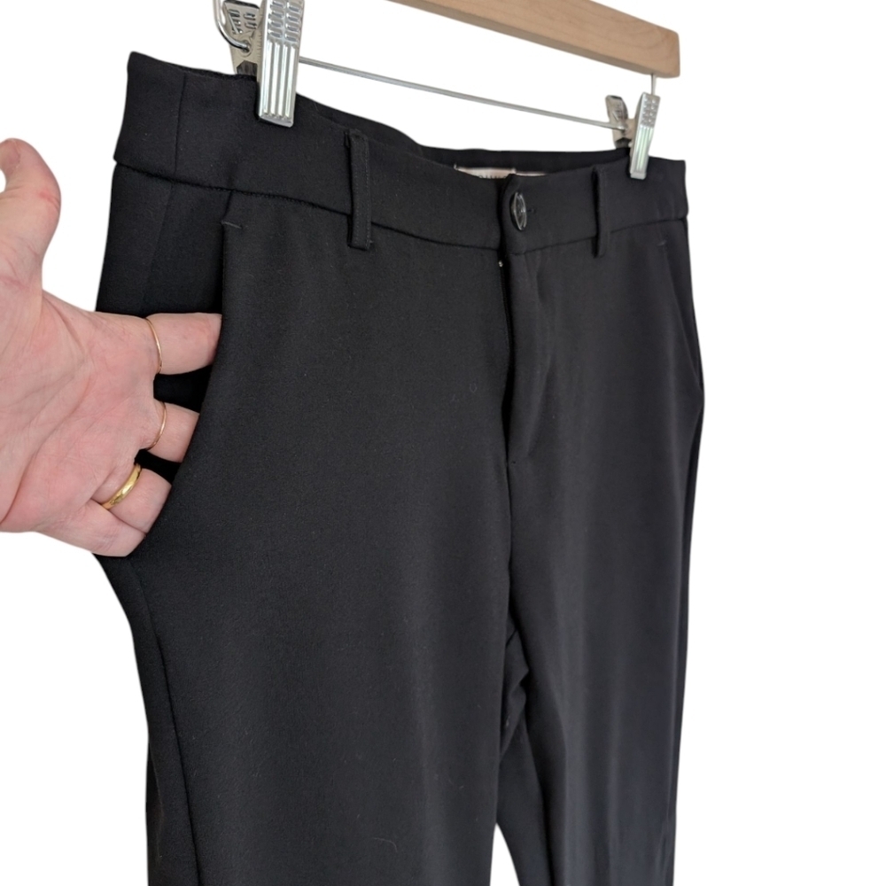 Esqualo Trouser Pants Women Medium Black Straight Leg Stretch - Picture 7 of 12